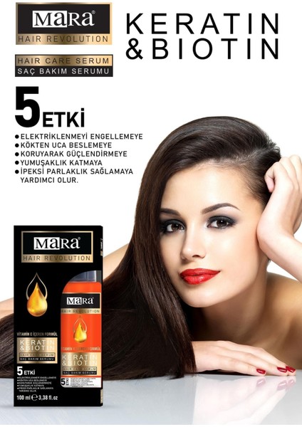 Keratin Biotin Yıpranmış Saçlar İçin Bakım Yağı 100 ml