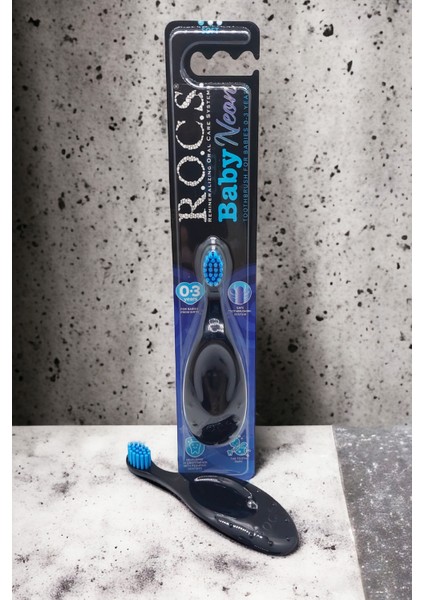 R.o.c.s. Baby Neon 0-3 Yaş İçin Ekstra Yumuşak Diş Fırçası - 2'li Mavi Set