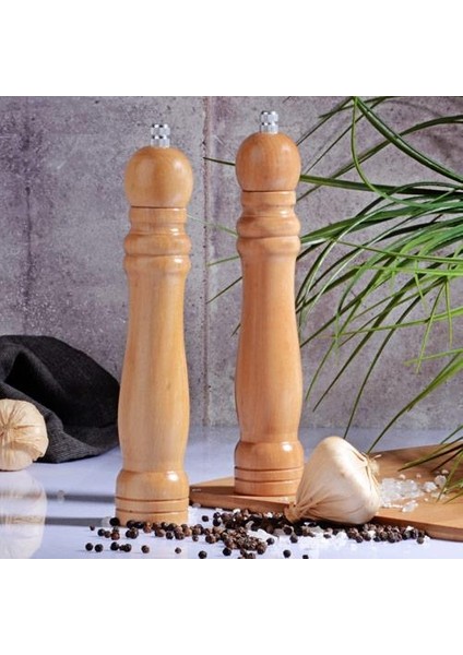 Ahşap Öğütücü - Tuz Karabiber Öğütücüsü Büyük 25,5 Cm(Tekli)
