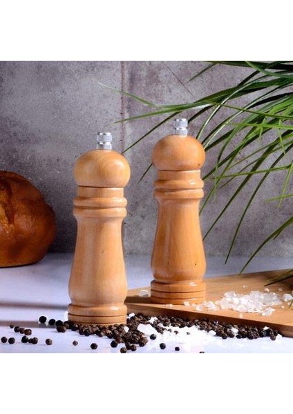 Ahşap Öğütücü - Tuz Karabiber Öğütücüsü Küçük 15,5 Cm(Tekli)