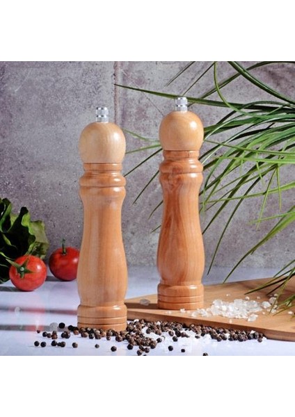 Ahşap Öğütücü - Tuz Karabiber Öğütücüsü Orta 21 Cm(Tekli)