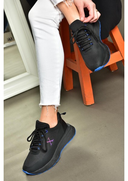 P848531504 Siyah/saks Mavi Kumaş Kadın Spor Ayakkabı fiyatları