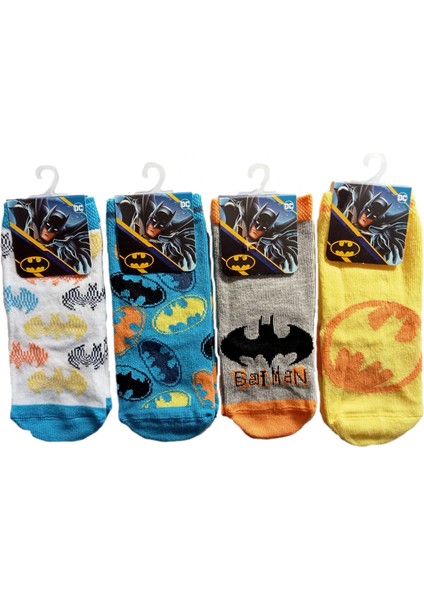 Batman 1-2 Yaş 4 Adet Lisanslı Çocuk Çorabı Havlu Çorap
