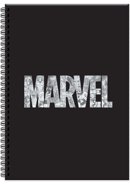 Keskin Color Marvel Spiralli Not Defteri, Sert Kapak, Çizgili, 100 Yaprak, (17X24 Cm), Siyah