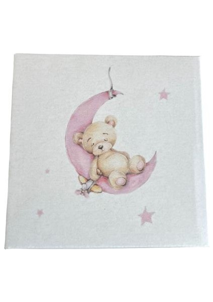 Pembe Ayıcık Baskılı Hediye Kutusu 17x17x9cm