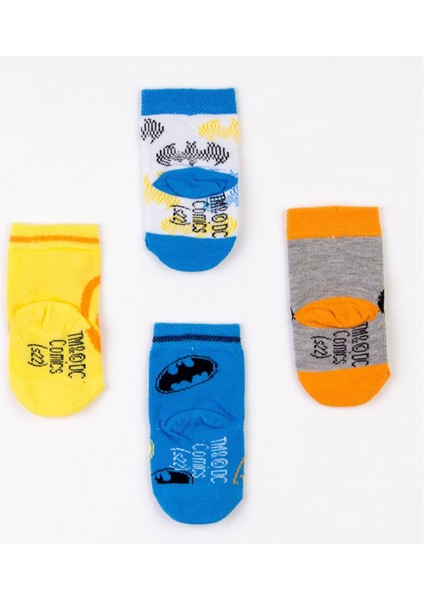 Batman 1-2 Yaş 4 Adet Lisanslı Çocuk Çorabı Havlu Çorap