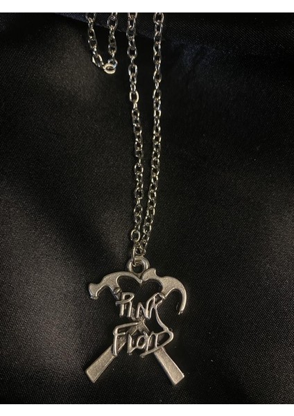 Pink Floyd The Wall Hammer Kolye Metal Alaşım Zamak Döküm Saf Gümüş Kaplama 60 65CM Zincir Kolye