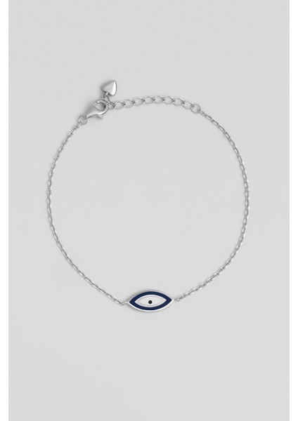 Nazar Figürlü 18 Ayar 19 cm Gümüş Zincir Bileklik