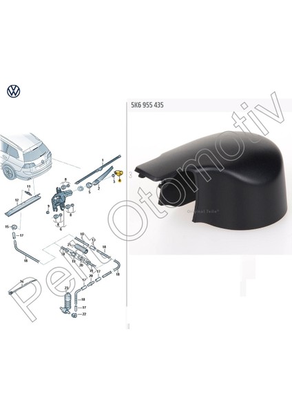 Tiguan (2016-2022) ARKA Silecek Kapağı 5K6955435 fiyatları