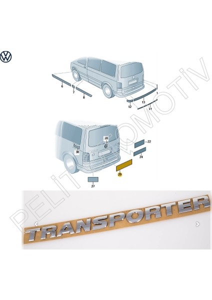 Transporter Bagaj Kapak Transporter Yazı 7E0853687 (T6-T7)