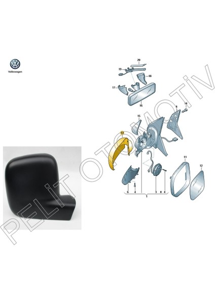 Caddy (2004-2020 Sağ Dış Ayna Kapağı 7H1857528A fiyatları