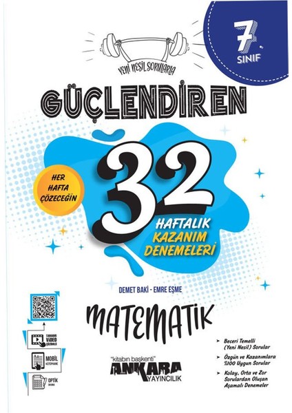 7.Sınıf Matematik Güçlendiren 32 Haftalık Kazanım Denemeleri modelleri