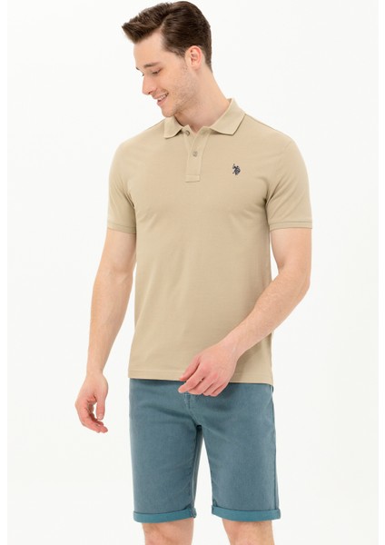Erkek Haki Basic T-Shirt 50262933-VR027