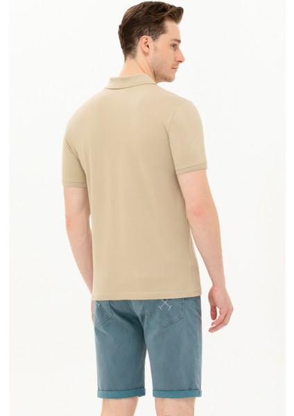 Erkek Haki Basic T-Shirt 50262933-VR027