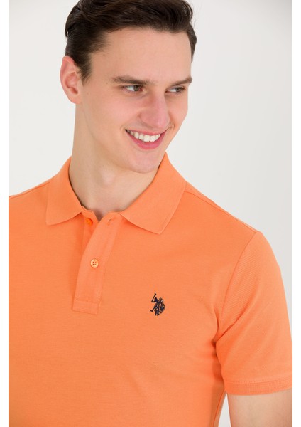 Erkek Turuncu Basic T-Shirt 50262933-VR051