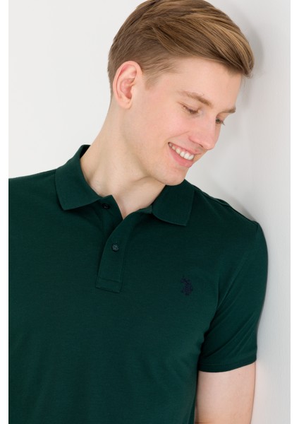 Erkek Koyu Yeşil Basic T-Shirt 50262933-VR079