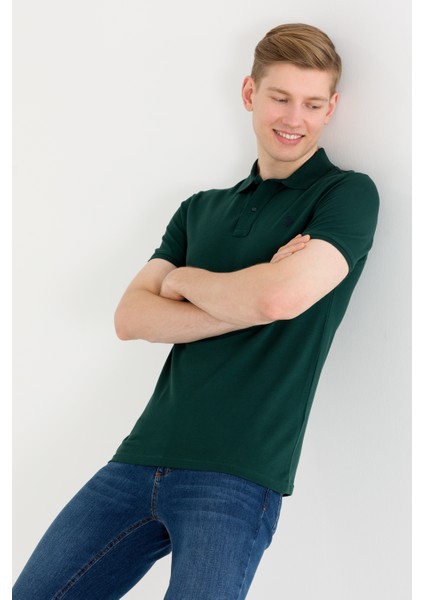 Erkek Koyu Yeşil Basic T-Shirt 50262933-VR079 modelleri