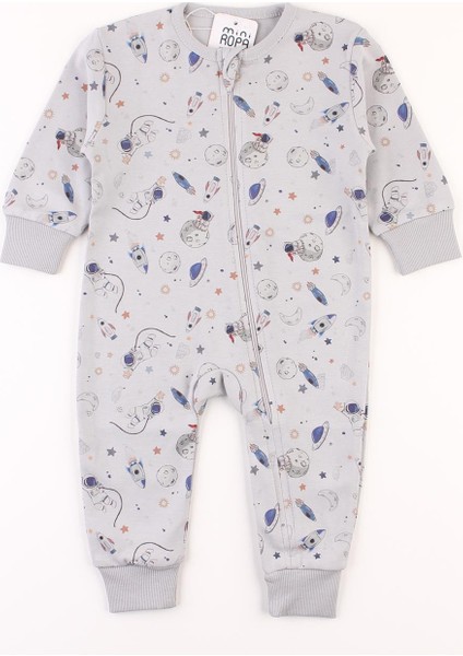 Next Baby Uzay Baskılı Fermuarlı Ribanalı Uzun Tulum Uyku Tulumu