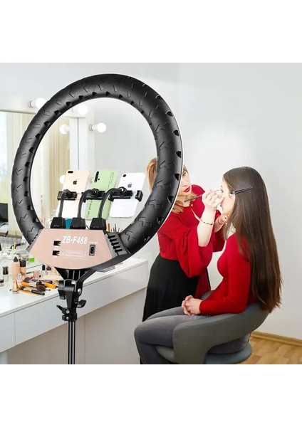 22 Inç Ring Light Mega Boy Döküm Ayaklı Kuaför Makyaj Işığı Youtube Canlı Yayın LED Halka Lüx Tripod Selfie Işığı Tattoo Ipek Kirpik