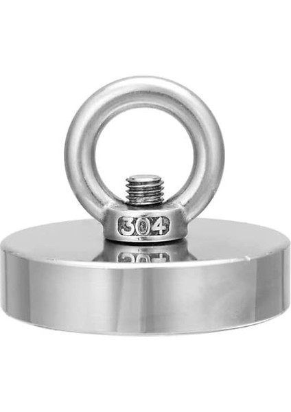 60 mm Çap Pot Mıknatıs Seti Süper Güçlü Halkalı Büyük Neodyum Pot Mıknatıs + Halat + Mınatıslı Çubuk