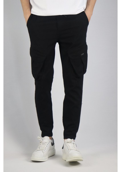 Erkek Paça Lastik Detay Pamuklu Bel Lastikli Kargo Pantolon