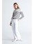 Styleboom x Peraluna Audrey Pullover Omzu Düğmeli Çizgili Organik Pamuk Mevsimlik Kadın Triko Kazak ekru/lacivert 4