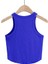 Kadın Oval Etekli Mavi Renk Bisiklet Yaka Crop Top Bluz 2