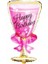Happy Bırtday Pembe Kadeh Folyo Balon 49×103 cm 1