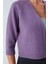 Reglan Kollu Kaşmir Karışım Kısa Kadın Triko Bolero - Koyu Lila 4