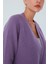 Reglan Kollu Kaşmir Karışım Kısa Kadın Triko Bolero - Koyu Lila 5