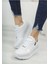 1662 Anatomik Tabanlı Fermuarlı Bayan Sneakers Ayakkabı - NKT01662-BEYAZ-39 4
