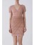 Kısa Kol Drapeli Tül Abiye Elbise Pudra Y2111313_055 1