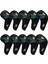 10X Golf Demir Headcover Golf Kama Kapakları Set Açık Hava Spor Su Geçirmez 4-9, P, S, A, x Pu Nakamlı Erkekler Hediye Kulübü Kafa Kafa Kafa Koruyucusu, Siyah (Yurt Dışından) 5