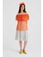 Transparan Turkuaz Straplez Bluz Oranj Y2213049_011 3