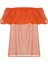 Transparan Turkuaz Straplez Bluz Oranj Y2213049_011 4