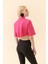 Crop Poplin Kadın Gömlek Fuşya Y2313538_003 6