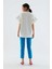 Kısa Kollu Pileli Kadın Sweatshirt Ekru Y2254213_049 2