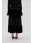 Kadife ve Tafta Maxı Boy Büzgülü Etek Siyah k2335006_001 2