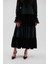 Kadife ve Tafta Maxı Boy Büzgülü Etek Siyah k2335006_001 3