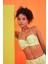 Yeşil Zebra Desen Straplez Tek Üst Bikini 2