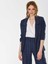 Crep Detaylı Kareli Kadın Ceket Lacivert Y1916005_015 6