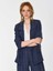 Crep Detaylı Kareli Kadın Ceket Lacivert Y1916005_015 7