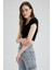 Fitted U Yaka Basic Kısa Kollu Crop Tişört A0387AX23SP 7