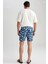 Regular Fit Desenli Esnek Kısa Boy Deniz Şortu Z7416AZ23HS 5
