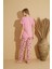 Kadın 2550-37 Kısa Kol Desenli Pijama Takımı Pembe 2