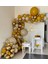100 Adet Balon ve Balon Zinciri Zerdeçal Deniz Kumu ve Gold Krom Balon Konsept Balon 1
