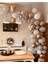 Meri 100 Adet Krom Gold Gri Beyaz Pastel Balon ve Balon Zinciri 1