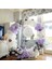 Krom Gümüş Lila ve Beyaz Balon 5 Metre Zincir Set 1