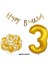Happy Bırthday Doğum Günü Parti Set Gold Yaş Balon Şeffaf Gold Metalik Lateks Balon Set Parti Set 2