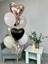 Siyah ve Rosegold Kalp Folyo Balon Siyah Kalp Folyo Balon Konfetili Lateks Balon Konsept 1